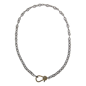 Black / 18IN Pave Black/Gold Inspired Mariner Link Chain Necklace - Adina Eden's Jewels