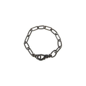 Black Twisted Rope Pavé Clasp Link Bracelet - Adina Eden's Jewels