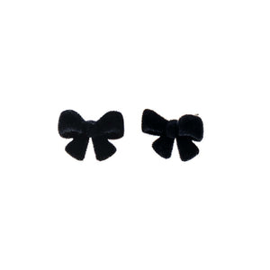 Onyx Black Velvet Bow Tie Stud Earring - Adina Eden's Jewels