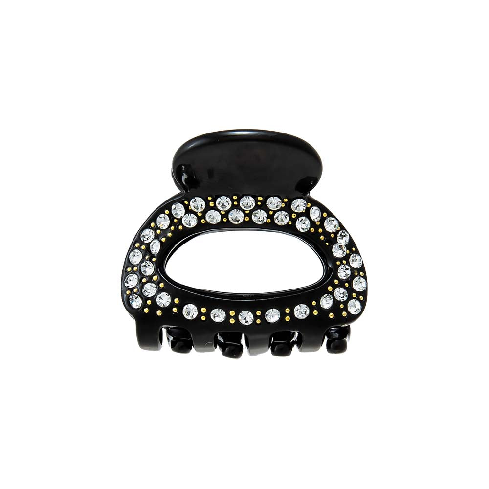Black Rhinestone Cutout Small Hair Claw Clip - Adina Eden's Jewels
