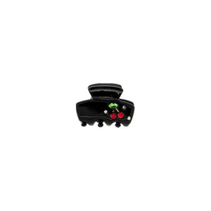 Cream & Black Mini Cherry Gem Claw Clip Set - Adina Eden's Jewels
