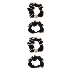 Pearl Accent Ruffle Scrunchie Duo