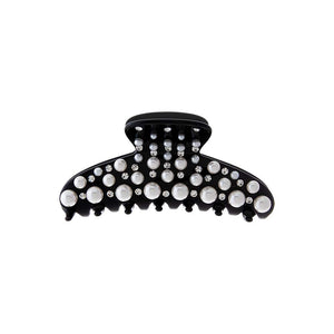 Black Pearl & Rhinestone Claw Clip - Adina Eden's Jewels
