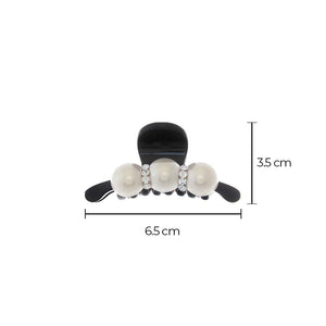 Crystal Lined Pearl Trio Claw Clip - Adina Eden's Jewels