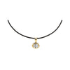 Colored CZ Oval Bezel Rope Chain Pendant Choker