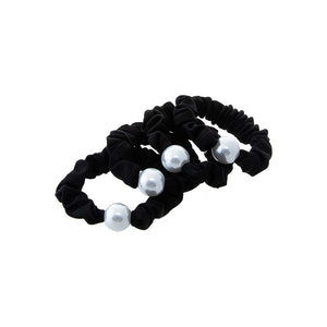 Black Pearl Accent Scrunchie Set