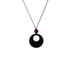 Black Circle Pendant Cord Necklace - Adina Eden's Jewels