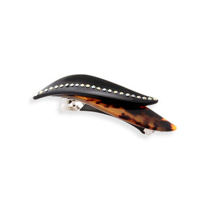 Rhinestone Accented Double Wave Hair Barette - Adina Eden's Jewels