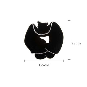 Black Jewel-Trimmed Velvet Scrunchie - Adina Eden's Jewels