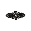 Black Colored Rhinestone & Pearl Center Flower Hair Barrette - Adina Eden's Jewels