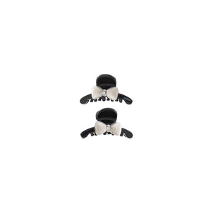 Black Pearl Bow Mini Claw Clip Set - Adina Eden's Jewels