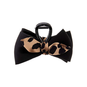 Black Cheetah Bow Tie Hair Claw Clip - Adina Eden's Jewels
