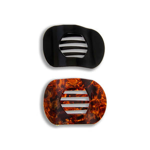 Tortoise & Black Oversized Flat Lay Clip Set - Adina Eden's Jewels