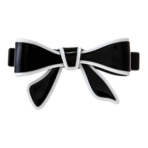 Black & White Two Tone Bow Tie Hair Barrette - Adina Eden's Jewels