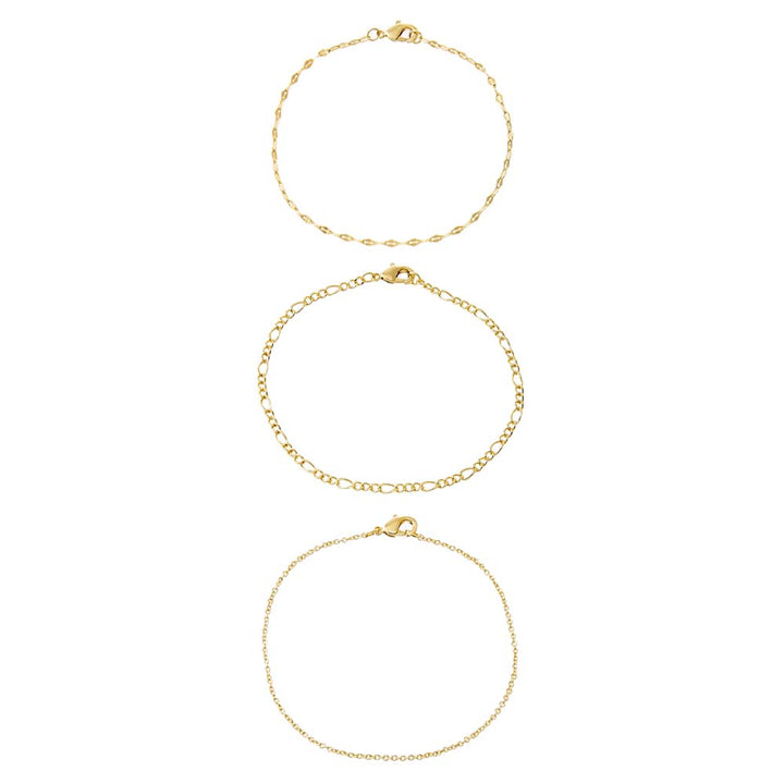 Chain Set Combo Dainty Chains Bracelet Combo Set – Adina Eden