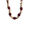 Brown Bandana Wrap Gold Bead Necklace - Adina Eden's Jewels