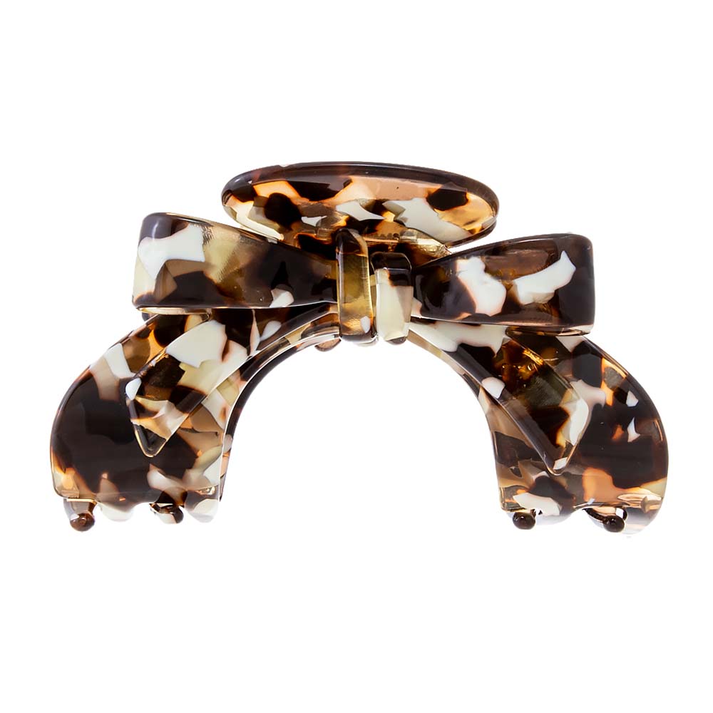 Brown Large Open Bow Tie Hair Claw Clip - Adina Eden's Jewels