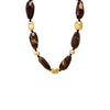 Brown Brown Marbled Beaded Necklace with Gold - Adina Eden's Jewels