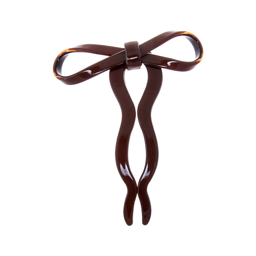 Brown Brown Frilly Ribbon Hair Pin - Adina Eden's Jewels