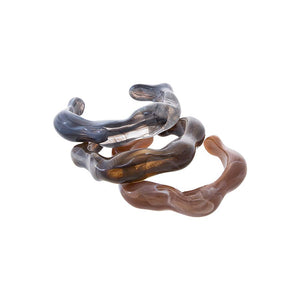Multi-Color Smoky Wave Resin Bangle Set - Adina Eden's Jewels