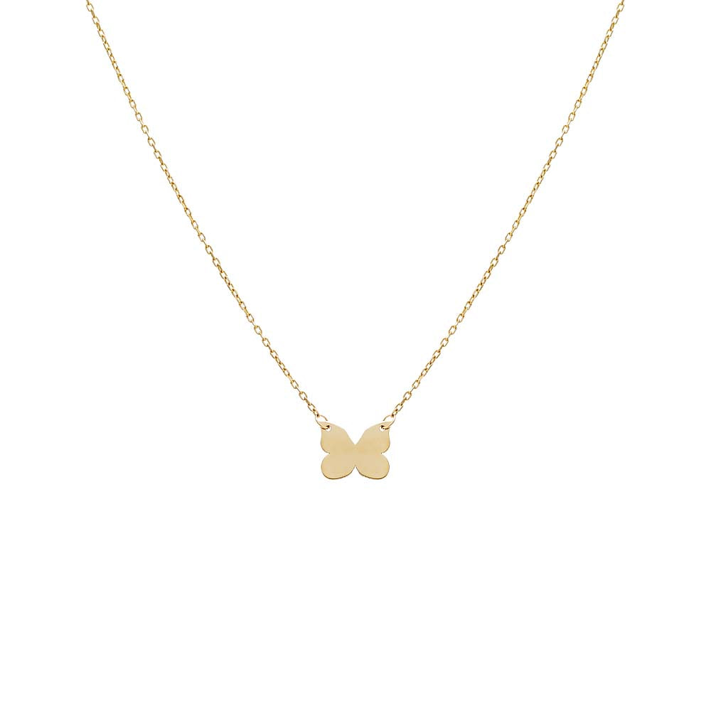 14K Gold Butterfly Pendant Necklace 14K - Adina Eden's Jewels