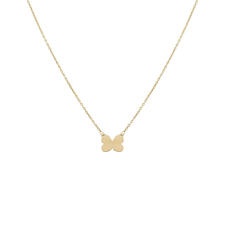 Freedom Gold Diamanté Butterfly Pendant Necklace | New Look
