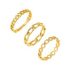 Gold / 6 Solid Link Band Rings Combo Set - Adina Eden's Jewels