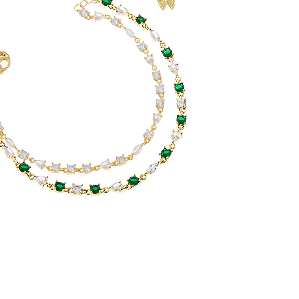 Gold Colored CZ Tennis Bracelet Combo Set - Adina Eden's Jewels