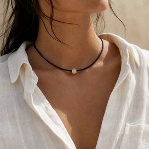 Lab Grown Diamond Baguette X Round Rondelle Charm 14K - Adina Eden's Jewels