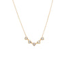 14K Gold CZ Bezel Hearts Necklace 14K - Adina Eden's Jewels