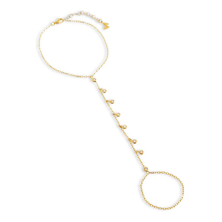 CZ Bezel Shaker Hand Chain | Adina Eden Jewels