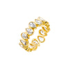 Gold / 6 CZ Bezel Teardrop Eternity Band - Adina Eden's Jewels
