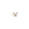 14K Gold / Single CZ Butterfly Stud Earring 14K - Adina Eden's Jewels