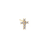 14K Gold / Single CZ Cross Stud Earring 14K - Adina Eden's Jewels