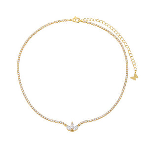  CZ Marquise Trio Cluster Tennis Choker - Adina Eden's Jewels