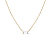 14K Gold CZ Mini Baguette Pendant Necklace 14K - Adina Eden's Jewels