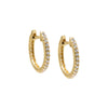 14K Gold / Pair / 12MM CZ Pave Cartilage Huggie Earring 14K - Adina Eden's Jewels
