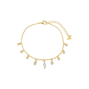 Gold CZ Shaker Multi Charm Bracelet - Adina Eden's Jewels