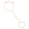 Gold CZ Mini Bezel Hand Chain - Adina Eden's Jewels