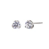 14K White Gold / Pair CZ Solitaire 3 Prong Stud Earring 14K - Adina Eden's Jewels