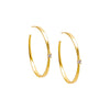 Gold / Large CZ Heart Open Hoop Earring - Adina Eden's Jewels