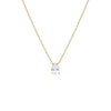 14K Gold CZ Solitaire Pear Pendant Necklace 14K - Adina Eden's Jewels