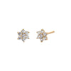 14K Gold / Pair CZ Stone Flower Stud Earring 14K - Adina Eden's Jewels