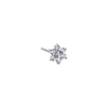 14K White Gold / Single CZ Stone Flower Stud Earring 14K - Adina Eden's Jewels