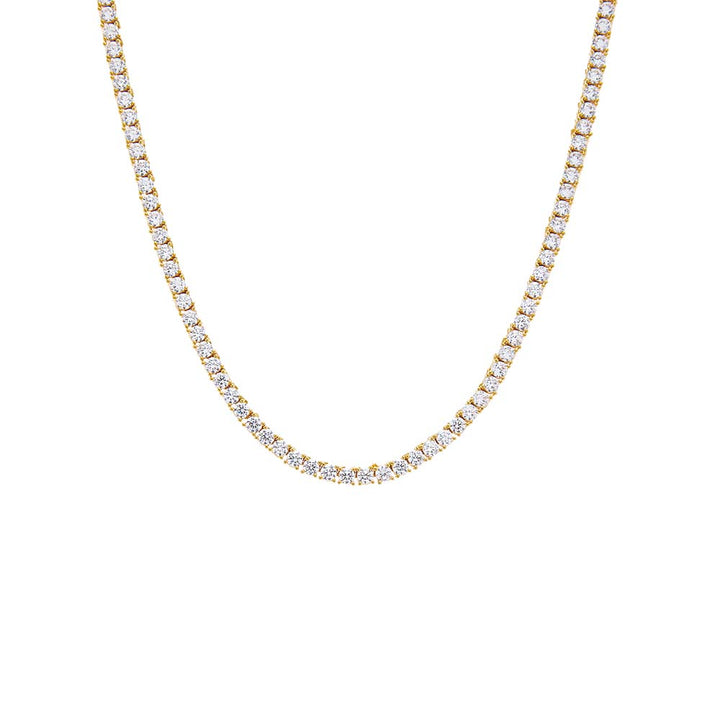 3MM / 16IN / Gold CZ Tennis Necklace - Adina Eden's Jewels