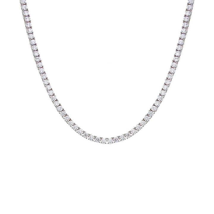 3MM / 16IN / Silver CZ Tennis Necklace - Adina Eden's Jewels
