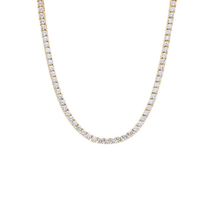 4MM / 16IN / Gold CZ Tennis Necklace - Adina Eden's Jewels