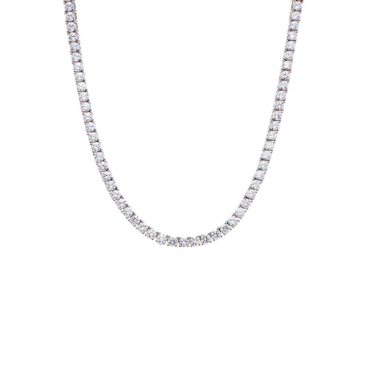 4MM / 16IN / Silver CZ Tennis Necklace - Adina Eden's Jewels
