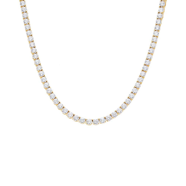 5MM / 16IN / Gold CZ Tennis Necklace - Adina Eden's Jewels