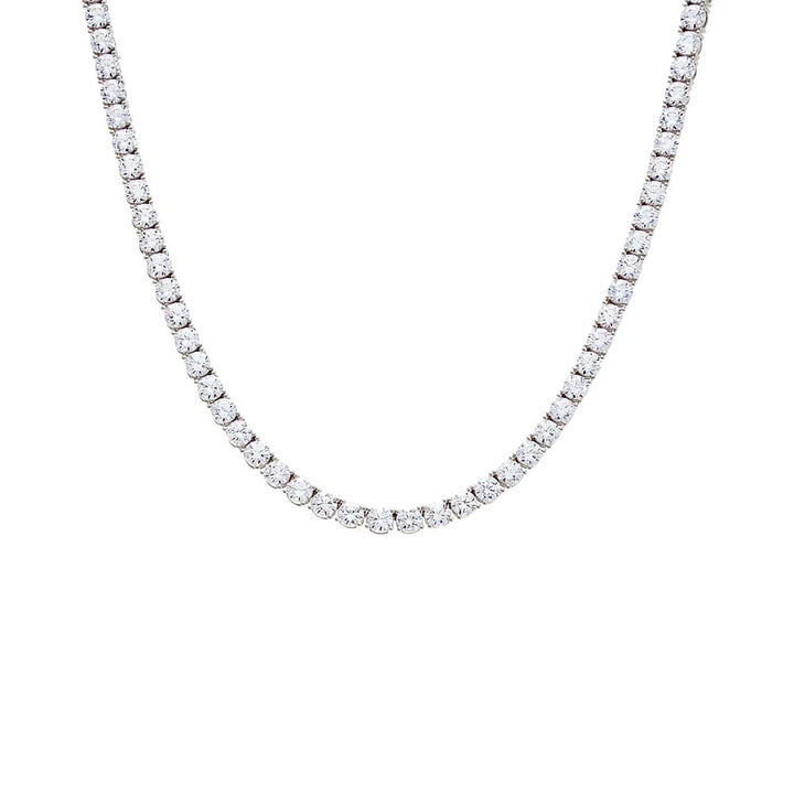 5MM / 16IN / Silver CZ Tennis Necklace - Adina Eden's Jewels